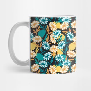 Summer Daisy Flower Garden Black ver Mug